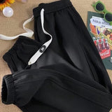 AIDASE  -  Autumn and Winter Casual Pants Heavy duty Double sided Cotton Athletic Pants Trendy Brand Letter Steel Printed Legged Pants aidase-shop