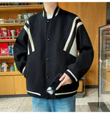 AIDASE  -  Spring and Autumn Stand Collar Baseball Jacket for Men Loose Casual Windproof and Warm Top M-3XL aidase-shop