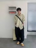 AIDASE  -  Unisex Casual Striped Relaxed-Fit Long Sleeve Shirt in Soft Sage, Classic Blue & Timeless Charcoal aidase-shop