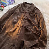AIDASE  -  Niche Design Button-down Corduroy Shirt Men Spring Autumn Chinese Style Jacquard Tang Suit Handsome Long-sleeved Shirt Jacket aidase-shop