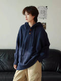 AIDASE  -  Retro Japanese  Color Hoodie Sweatirt Men Women Autumn Winter Simple Casual Couple Knitted Outerwear Polyester Fiber aidase-shop