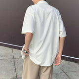 AIDASE  -  Summer New Men's Solid Color Stitching Short-Sleeved Shirt Korean Style Fashion Trend Street Loose Casual Simple Men's Tops aidase-shop
