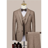 Aidase Full Men's Suits Fashion New Peak Lapel High-end Male Blazer Chic Two Buttons Solid Color Slim Suit Wedding Business Casual Set