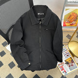 Aidase Retro American Detroit Jacket Men Women Solid Color Loose Cargo Coat Washed Cotton Casual Bomber Jacket Spring Autumn Unisex Top aidase-shop