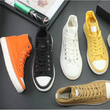 AIDASE  -  New Retro Unisex Canvas Shoes High Top Lace Up Women Men Middle Cut Sneakers Fresh Solid Colors Students Casual Shoes aidase-shop