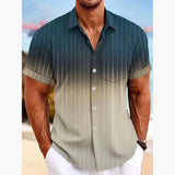AIDASE  -  Men's Vintage Geometric Ethnic Pattern Button Shirt Lapel Hawaiian Style Summer Party Holiday Clothing aidase-shop