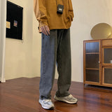 AIDASE  -  Vintage Coffee Straight Jeans Men Loose Denim Trousers Neutral Jean Pants Streetwear Casual Wide Leg Jeans Man Women Baggy Denim aidase-shop