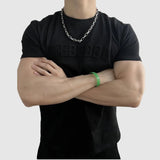 AIDASE  -  Round Neck Fitness Trend Steel Printed T-shirt Shoulder Pad Version Close-in Sleeve Slim Men's Sports Training Short Sleeve aidase-shop