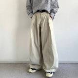 AIDASE  -  Casual American High-End Canvas Utility Pants Men Women Neutral Style Versatile CleanFit Wide Leg Pants Knife Edge Detail aidase-shop