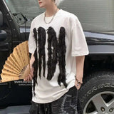 AIDASE  -  Spring Summer New Men Tide Korean Fashion Chic T-shirt High Street 3D Spliced Color Contrast Women Tees Elegant Ins aidase-shop