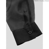 AIDASE  -  Men's Summer Black Thin See-through Clothes Men's Casual Shirt Breathable Blouse Night Bar Club Sexy Costume aidase-shop
