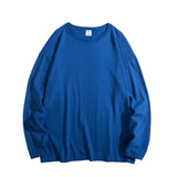 Oversized Men's T-shirts Long Sleeve Quality Cotton Fashion Korean Clothing Tops Solid Color Harajuku Male Tees aidase-shop