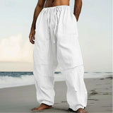 AIDASE  -  Men's Outdoor Fashion Casual Pants Beach Straight-leg Solid Color Comfortable aidase-shop