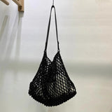 AIDASE  -  Bohemian Beach Bags For Women Luxury Designer Handbag Purses  In Braided Rope Hollow With Inner Pocket Underarm Shoulder aidase-shop