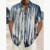 AIDASE  -  Men's Vintage Geometric Ethnic Pattern Button Shirt Lapel Hawaiian Style Summer Party Holiday Clothing aidase-shop
