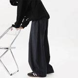 AIDASE  -  Men's Striped Wide Leg Pants High Waist Pleated Casual Trousers aidase-shop