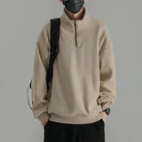 Aidase Sweatshirts for Man Top Hoodieless Men's Clothing Solid Pullover Fleeced Half Zip Sweat Shirt Funny Harajuku Fashion Autumn Emo aidase-shop