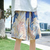 AIDASE  -  Ice Silk Five-Quarter Men's Shorts Digital Print Cooling Holiday Dopaamine Hong Kong Style Summer Casual Straight Leg Pants aidase-shop