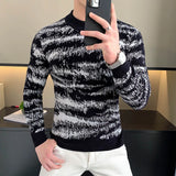 Aidase Autumn Winter Velvet Knitted Sweater Men Long Sleeve Casual Business Sweaters Comfortable Warm Versatile Social Pullover Tops aidase-shop