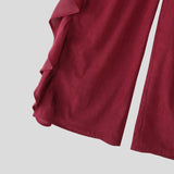 AIDASE  -  Men Pants Solid Color Ruffle Elastic Waist Male Corduroy Pants Streetwear Loose Personality Fashion Casual Trousers Men aidase-shop