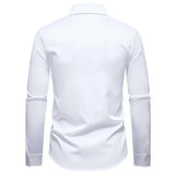 AIDASE  -  New Men's Floral Embroidered Long Sleeved Shirt 2025 Long Sleeve Contrast Male Tops Single Breast aidase-shop