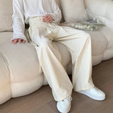 AIDASE  -  Fashionable Mens Straight Pants Spring Casual Loose Solid Color Trousers For Men Streetwear Vintage Pleated Draped Trouser