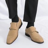 AIDASE  -  Men Classic Loafers PU Brown Comfortable Fashionable Pointed Leather Shoe British Style Party Social Brand Shoes Men Sizes 38-46 aidase-shop
