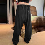 AIDASE  -  Men Striped Pants Lace Up Joggers Loose Casual Straight Trousers Men Streetwear 2025 Fashion Leisure Male Long Pants aidase-shop