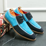 AIDASE  -  Men Business Dress Shoes with Wooden Heels PU Reverse Fleece Leather Fashion Classic Derby Shoes British Social Shoes Size 38-48 aidase-shop