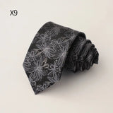 AIDASE  -  New Trendy Men's Silk Ties Jacquard Dot Floral Necktie 8cm Brown Green Neck Tie Daily Wear Shirt Suit Cravat Wedding Groom Gift aidase-shop