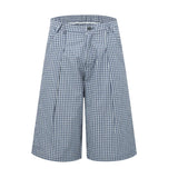 AIDASE  -  American Style Plaid Men's Shorts Summer Lazy Style Half Elastic Waist Wide Leg Pants Knee Length 2025 Trend 9W3360 aidase-shop