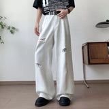 AIDASE  -  Fashion Wide-Leg Men Jeans Popular Ripped Pants Summer Personality Versatile Clothing 2025 New Trend Menswear