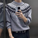 AIDASE  -  Autumn Winter Casual Mens Jumper Tops Knitting Long Sleeve Crew Neck Sweaters For Men Daily Leisure Slim Knitted Sweater aidase-shop
