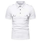 AIDASE  -  Spring and Summer New European Size Men's Polo Neck Short Sleeved T-shirt for Foreign Trade Work Half Sleeved Shirt aidase-shop