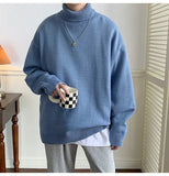 AIDASE  -  Men's High Ne Knitted Sweater Pure Color Loose Fit Winter Warm Trendy Hong Kong Sle Underwear Casual Long Sve Top aidase-shop