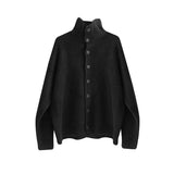 Aidase Winter Clothing Men's Luxury Knitted Jacquard Turtleneck Cardigan Sweatercoat Long Sleeve Casual Buttons Solid Color Coat aidase-shop