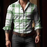 AIDASE  -  New Casual Digital Printing Plaid Men's Long-Sleeved Shirt aidase-shop