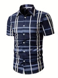 AIDASE  -  Classic Simple Geometric Lines Digital Printing Men's Business Summer Wide Loose Shoulder Short Sleeve aidase-shop
