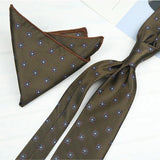 AIDASE  -  2PCS Neck Ties Set New Luxury Polyester Paisley Neckties Polka Dot Floral Tie Brooches Formal Business Shirt Accessories Cravat aidase-shop