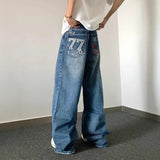 AIDASE  -  American Style High Waist Straight Leg Jeans for Men And Women Autumn New Design Embroidery Slimming Loose Fit Casual Jeans aidase-shop