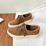 AIDASE  -  Casual Thick Bottomed Men's Shoes British Style Faux Suede round Toe Rubber Outsole High Street Design Sensation X506 aidase-shop