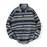 AIDASE  -  Japanese Retro Ethnic Style Brushed Plaid Shirt Men's Spring Loose Casual Long-sleeved Full print Shirts Coat Woolen Harajuku aidase-shop