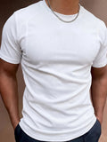 AIDASE  -  Flannel Fleece Solid Color Slim Fit T Shirts Men Casual O Neck Short Sleeve Tee Shirt Spring Summer Fashion Mens Pullovers aidase-shop