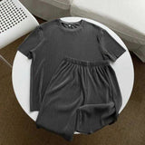 AIDASE  -  Men's Big Size Casual Suit Summer Thin Loose Regular Shoulder Short Sleeve Two Piece Set For 150kg aidase-shop