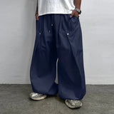 AIDASE  -  Men Wide Leg Pants Joggers Solid Color Drawstring Loose Trousers Men Streetwear Korean Style Fashion Casual Pants S-5XL aidase-shop
