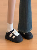 AIDASE  -  Woman Casual Sneakers Spring Fashion Round Toe Lace Up Platform Height Increase Flat Shoes Outdoor Trendy Versatile Chunky Flats aidase-shop
