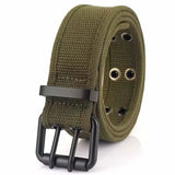 AIDASE  -  Men's Tactical Belt Double Row Needle Buckle Woven Women's Sports Outdoor Work Belt with Cargo Pants Jeans Belt Neut aidase-shop