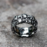 Aidase NEW Men's 316L stainless steel rings Unique Skull ring Vintage Aegishjalmur PUNK Jewelry Gifts aidase-shop