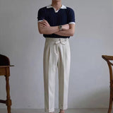 AIDASE  -  Knitting Short Sleeve Turn-down Collar Polos Men Summer New Casual Breathable Knit Polo Shirt Classic Mens Patchwork Polo Shirts aidase-shop