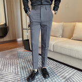 AIDASE  -  High Quality Men's Autumn Winter Suit Pants Business Casual Slim Fit Full Length Suit Pant Male High Waist Fashion Trousers aidase-shop